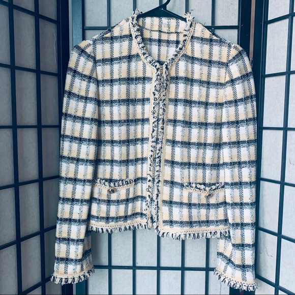 St. John Jackets & Blazers - St. John Collection yellow tweed full zip blazer 4